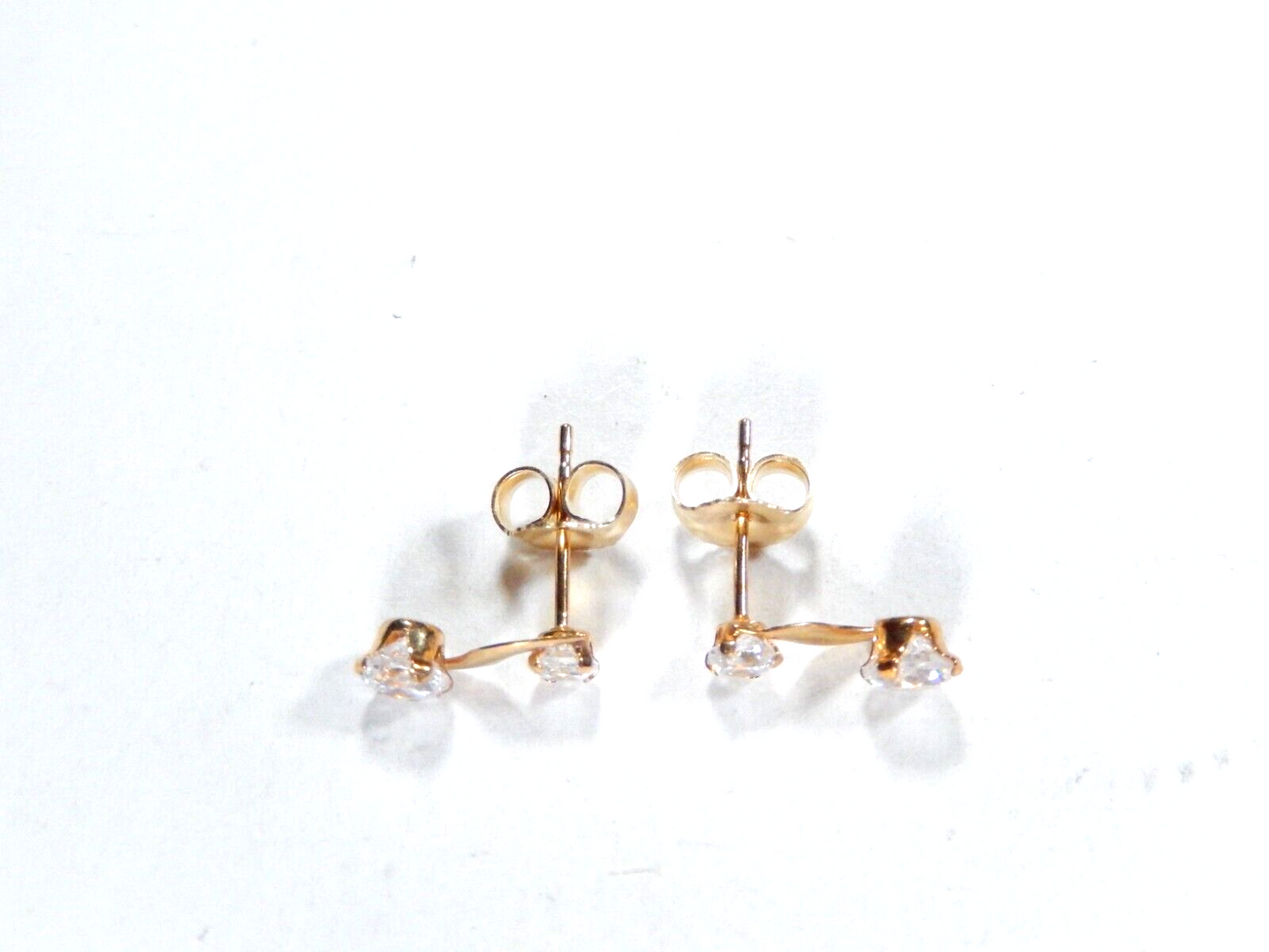 10K Yellow Gold - Cubic Zirconia CZ Stud Earrings