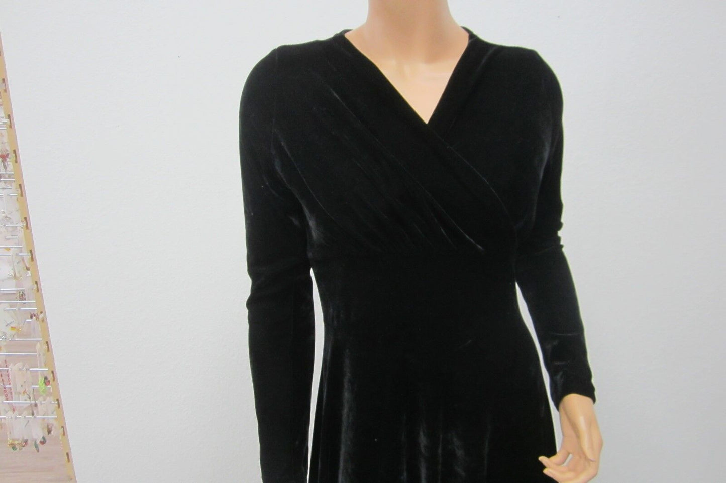 *NWT*  Urban CoCo Black Womens Long Dress Elegant Soft  Ruched Velvet Size Small