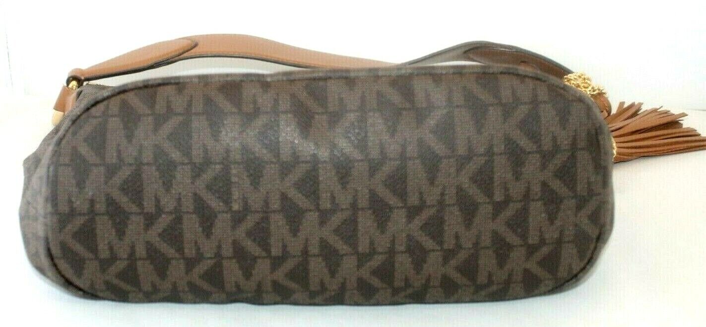 *NWT* $378. Michael Kors Signature Logo Vinyl Coated Hobo Shouder Bag Long Strap