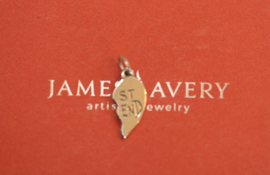 *RETIRED*  James Avery Best Friend Half Charm "ST END" Sterling Silver
