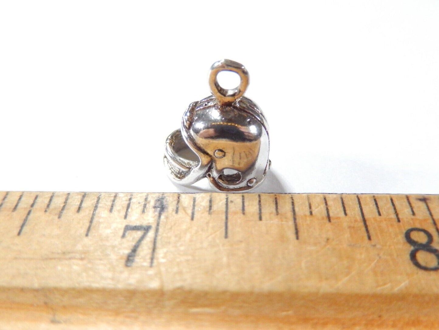 3D STERLING SILVER FOOTBALL PLAYER'S HELMET CHARM/PENDANT INCLUDING LOOP