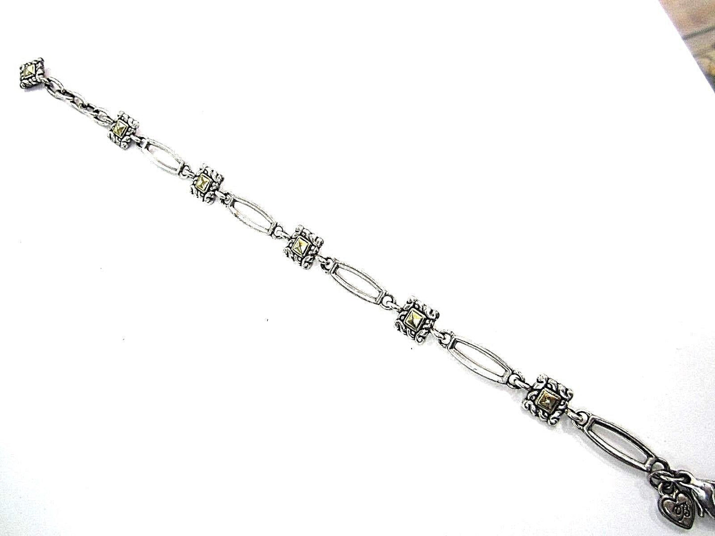 RETIRED Brighton Silver Gold Link Bracelet 7"-8"