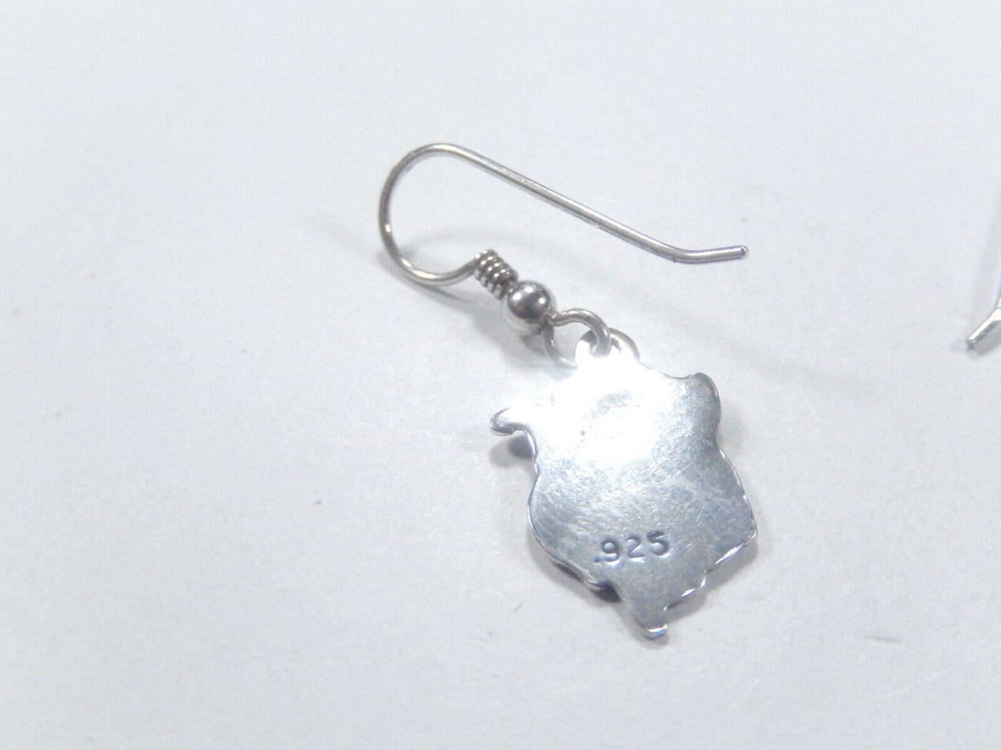 Vintage Sterling Silver Repousse Angel Baby Dangle Earrings