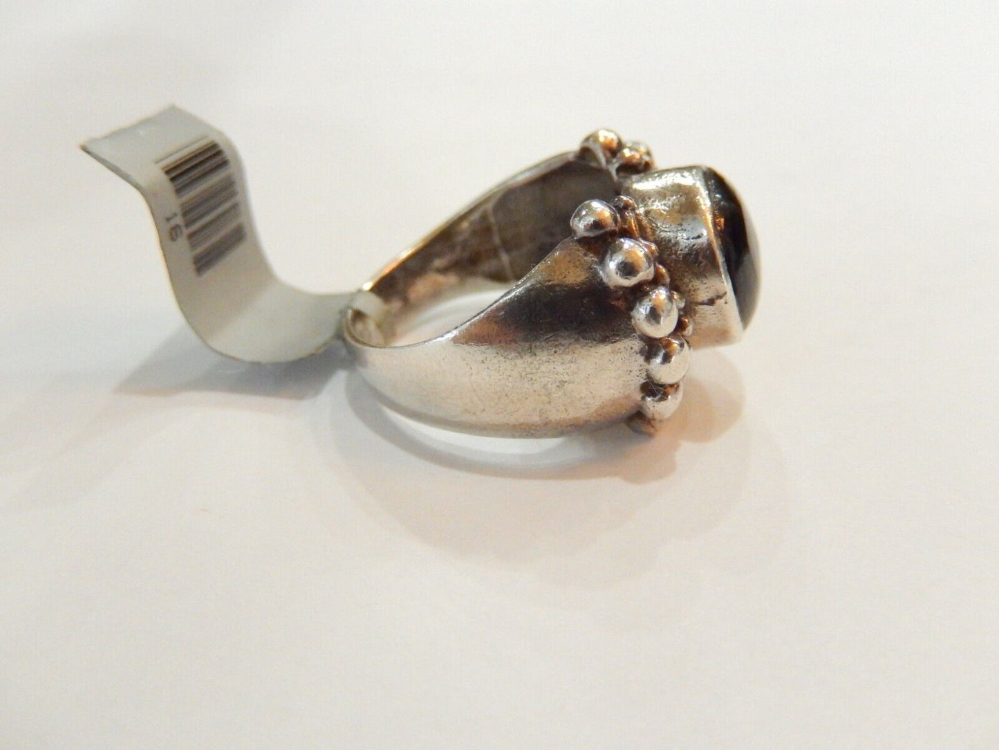 *VINTAGE*  STERLING SILVER BLACK ONYX SOUTHWEST STYLE RING SIZE 8.25
