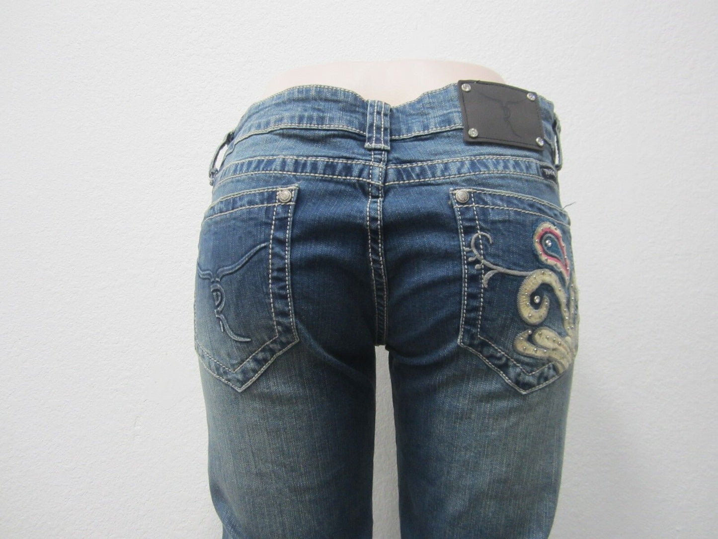 NWT Montana West Trinity Ranch Boot Cut Jeans Blue New Western Cowgirl 34 X35