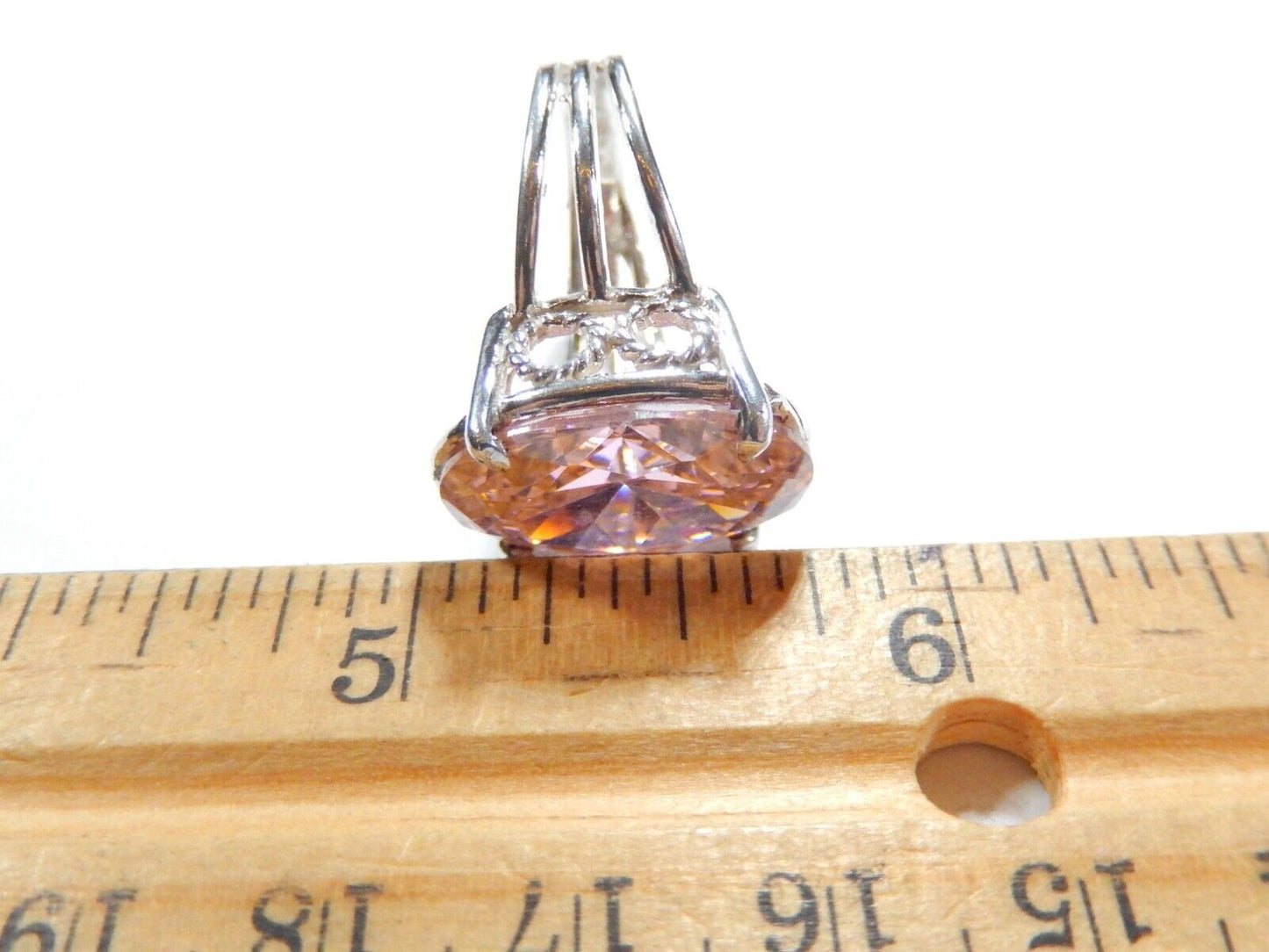 HUGE  .925 Sterling Silver 13.0 CT Statement Ring Pink CZ Cocktail Ring sz 7