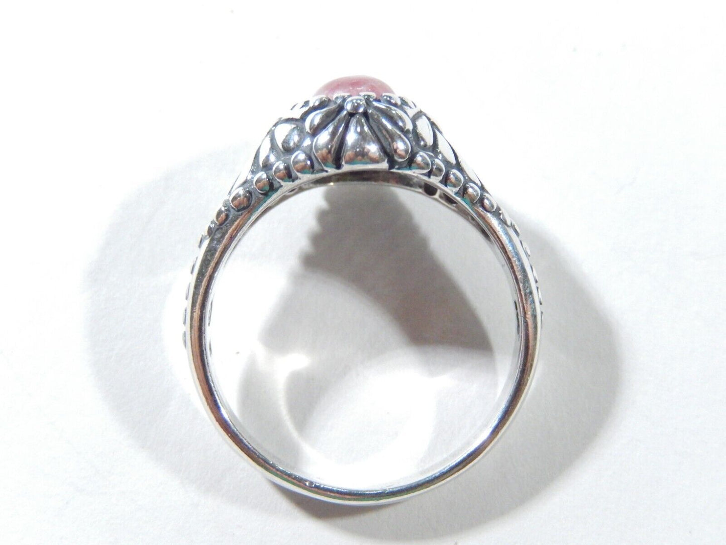 *VINTAGE*  Sterling Silver Pink Quartz Southwest Ring Size 10