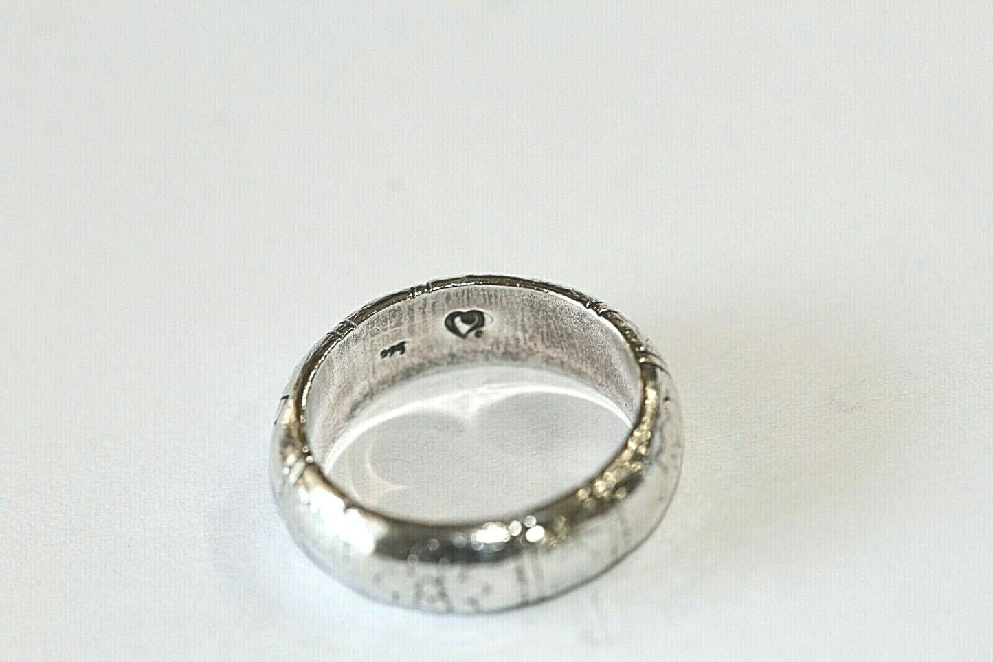 BRIGHTON Sterling Silver 925 Retired Marrakesh Etched Flowers Stack Ring Sz 6.25