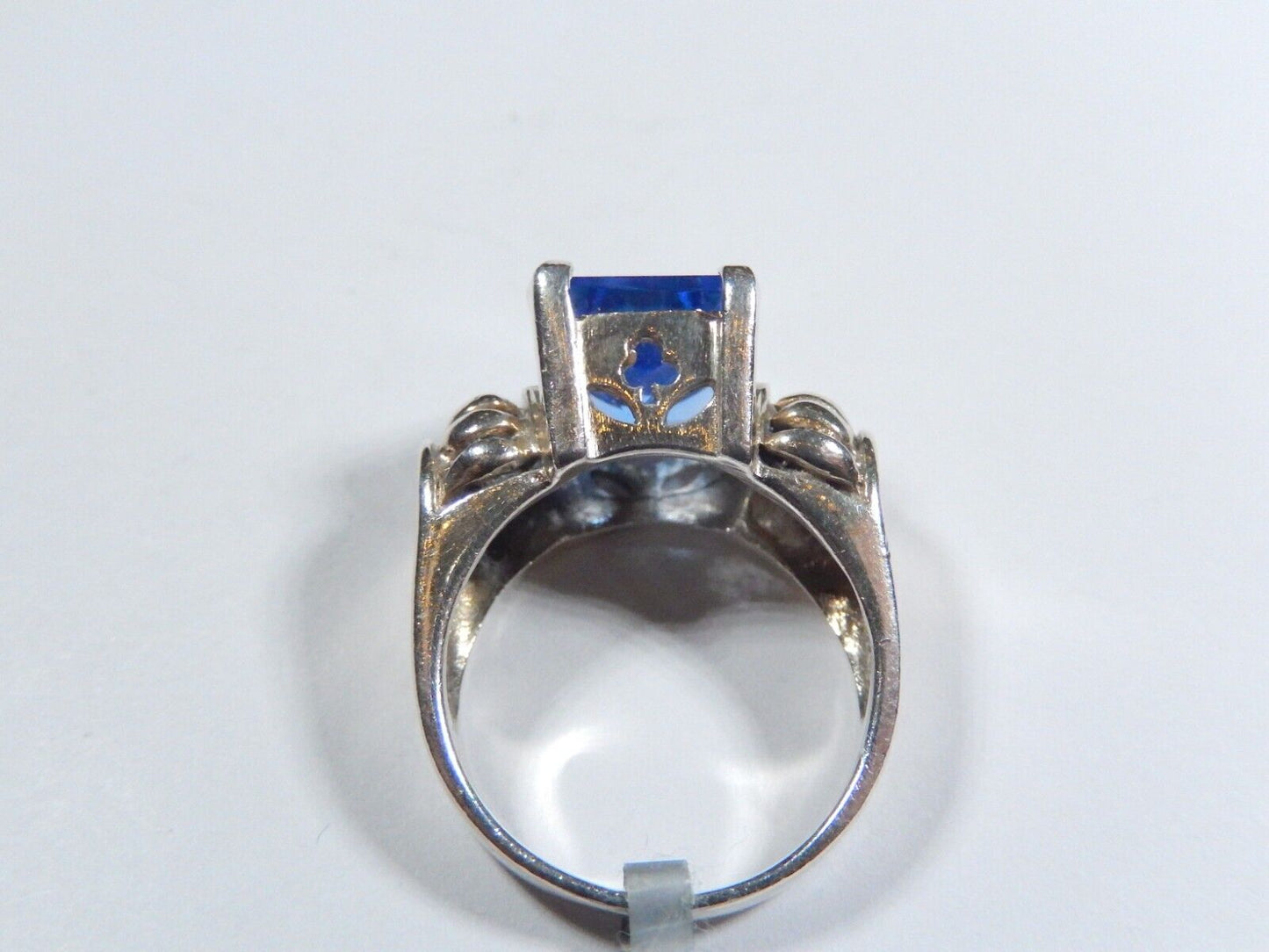 *VINTAGE*  Art Deco 925 Sterling Silver 10.0 CT Tanzanite Lab Ring Size 7