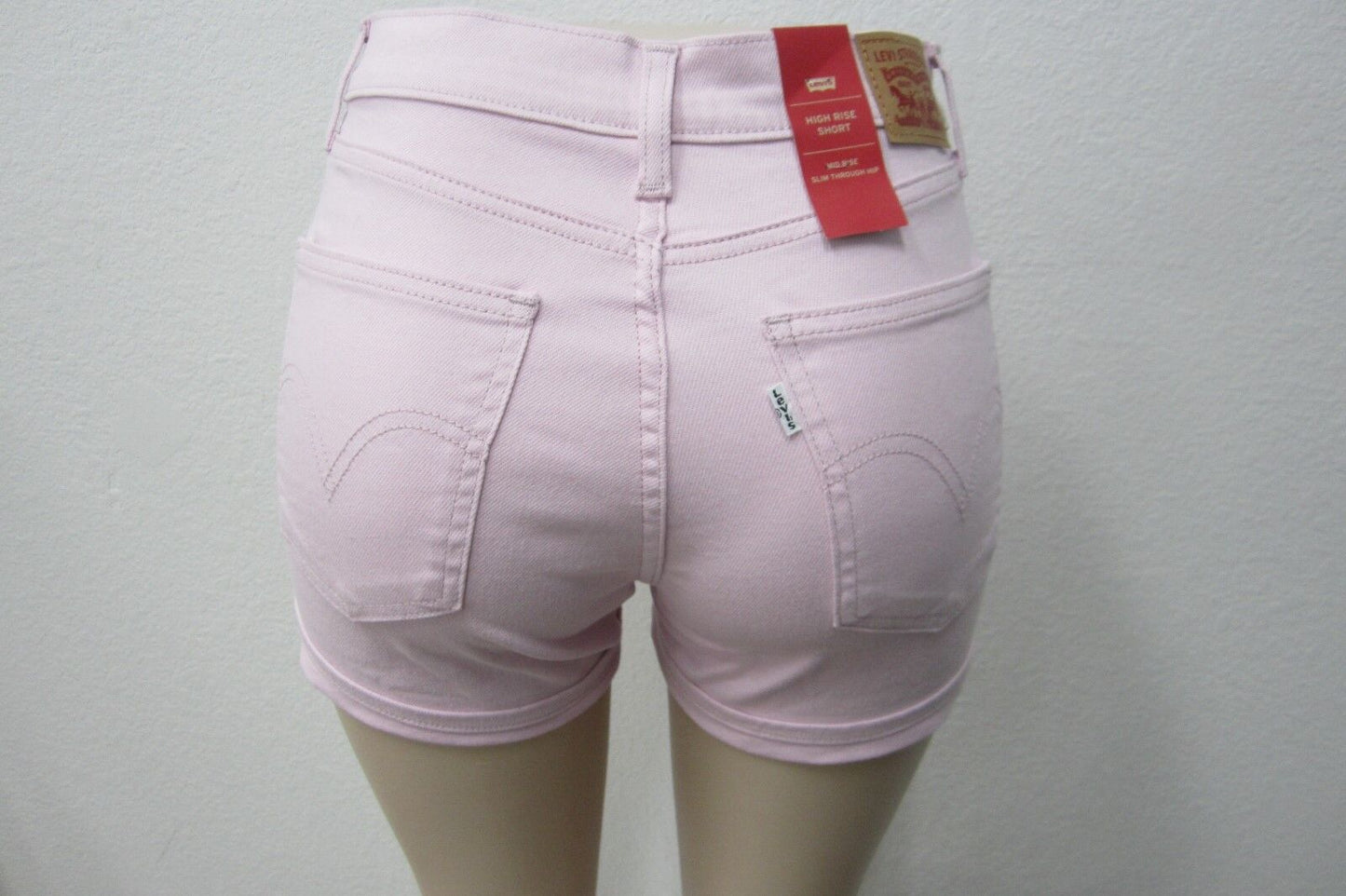 *NWT*  NEW LEVI'S WOMENS HIGH RISE CUFFED  SHORTS - OUT OF THE PINK - Size W27