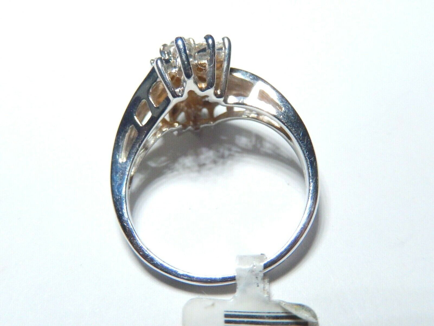 *NWT*  14k White Gold 2/3 CT Natural Diamond Cluster Cocktail Ring Size 6.25