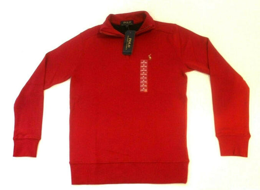 -NWT-  $50 Polo Ralph Lauren Youth 1/4 Zip Pullover Red LS Jacket Sz Med (10-12)