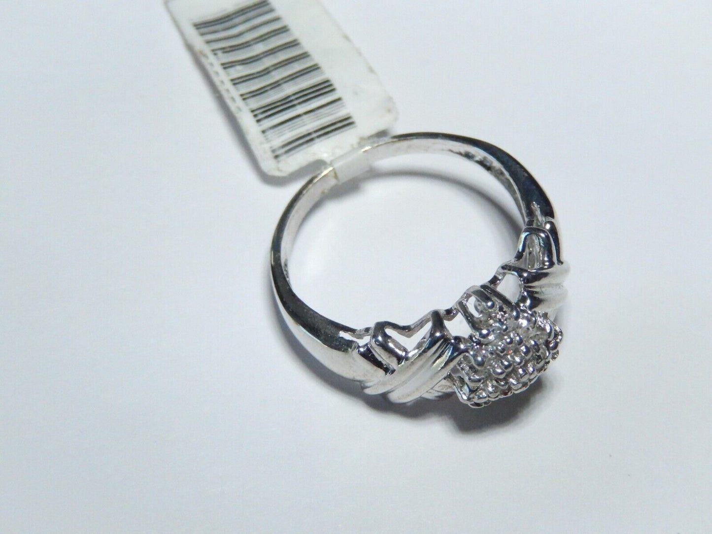 10K White Gold Natural .50CT Diamond Cluster Ladies Designer Style Ring Size 7