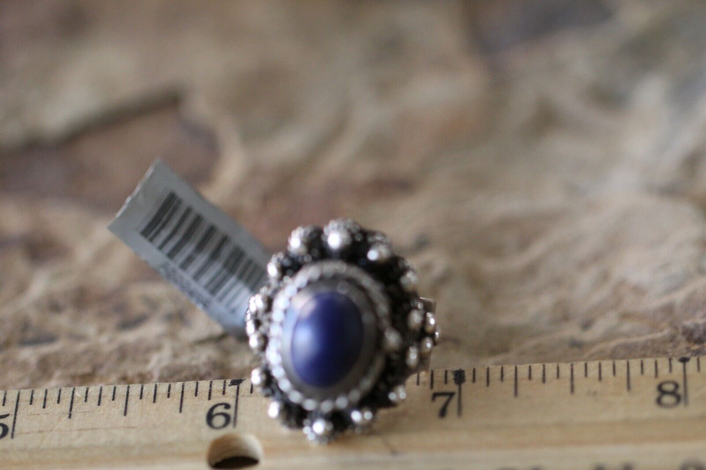 *VINTAGE* Mexico Lapis Sterling Silver .925 Locket Poison/Box Ring Size Adjust