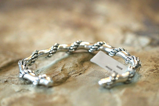 *VINTAGE*  HEAVY BOHO CHIC Sterling Silver Cuff Twisted Rope Braided Bangle 40gm