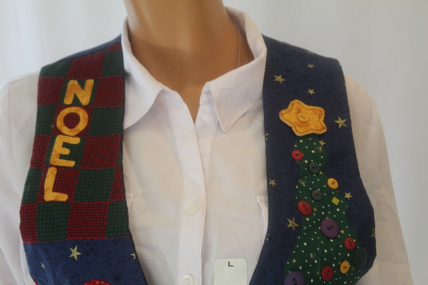 *NEW* Handmade Cute Holiday Bell & Buttons Detailed Christmas Vest Sz Medium