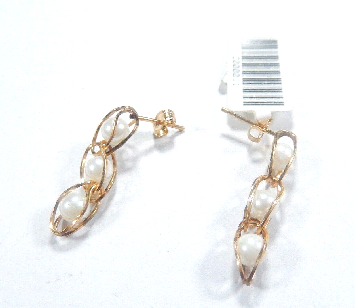 *VINTAGE*  14K Yellow Gold  Fresh Water Pearl Dangle Earrings