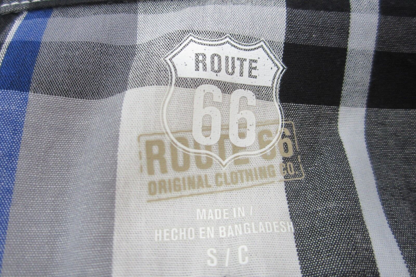 Route 66 Men's Button-up Short Sleeve Embroidered  graphic Shirt, Size S/C