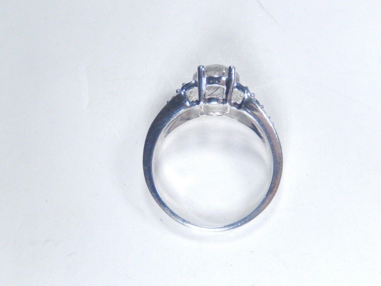 *UNIQUE*  STERLING SILVER & BLACK ONYX & LAB CREATED CENTER STONE SIZE 9