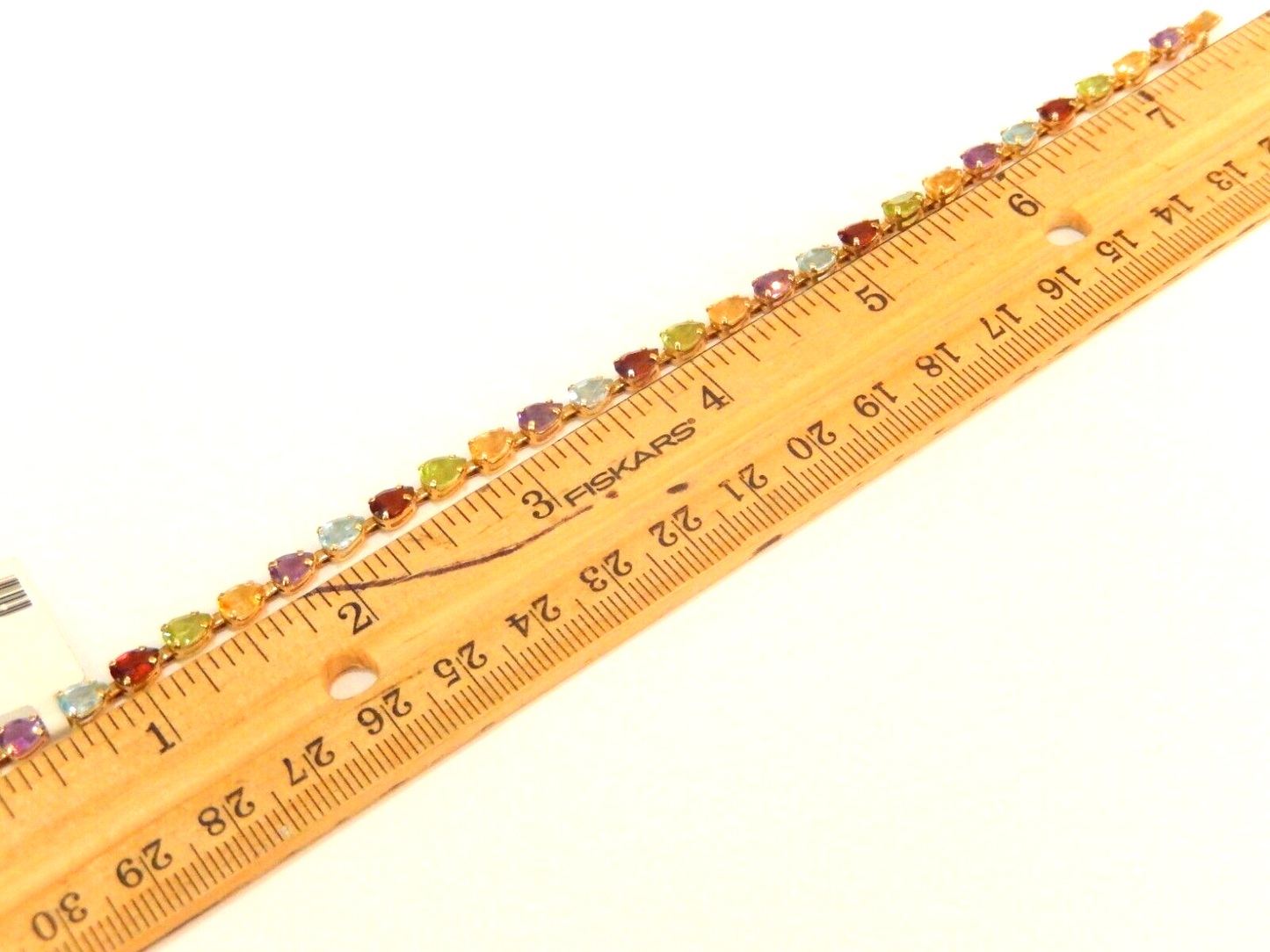 *VINTAGE* 14K Yellow Gold  9.50 CT Natural  Multi Gem Bracelet 7.75"