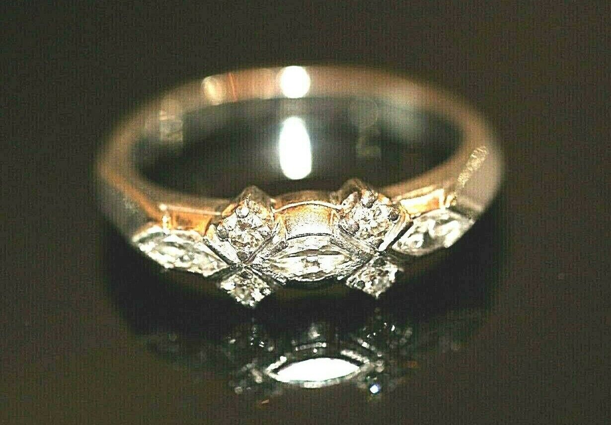 *1950 VINTAGE*  90% Platinum  .48CT TW Diamond  Wedding Band  Ring Size 6 1/4