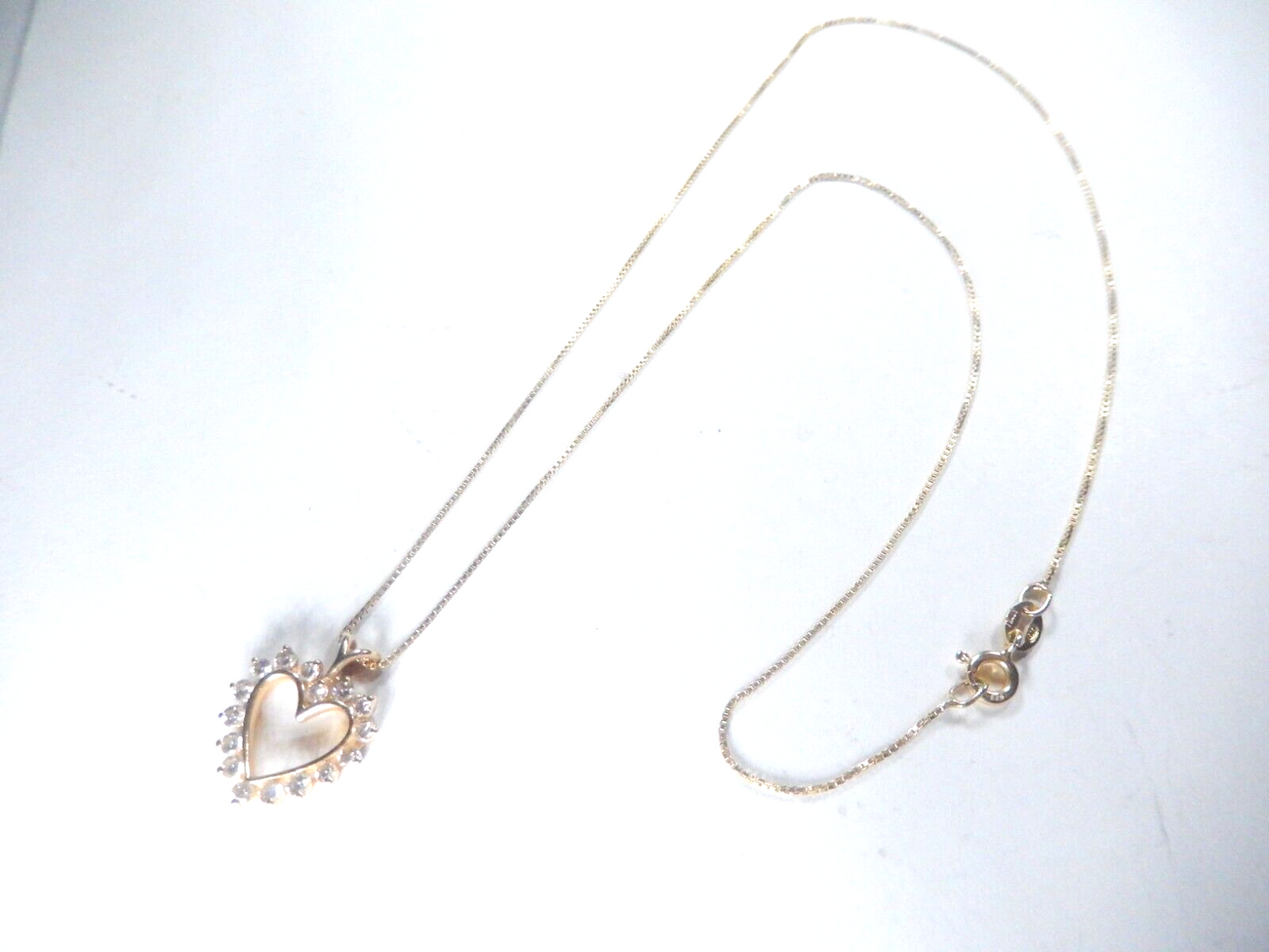 *VINTAGE*  14k Yellow Gold .50CT Natural Diamond Heart Pendant w/18"chain
