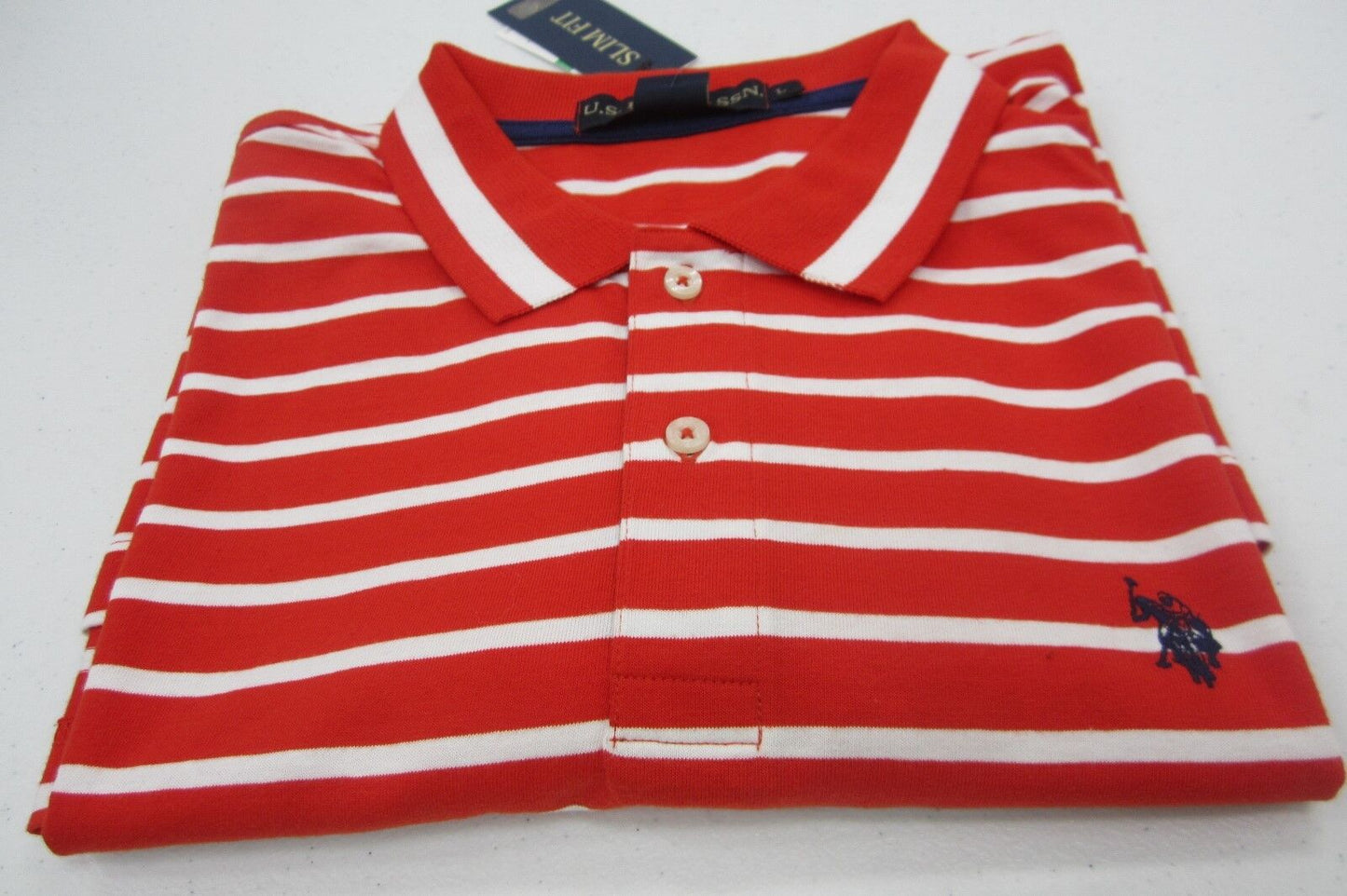 *NWT* U.S. Polo Assn Mens Slim Fit Polo Golf Shirt Cotton  Size L