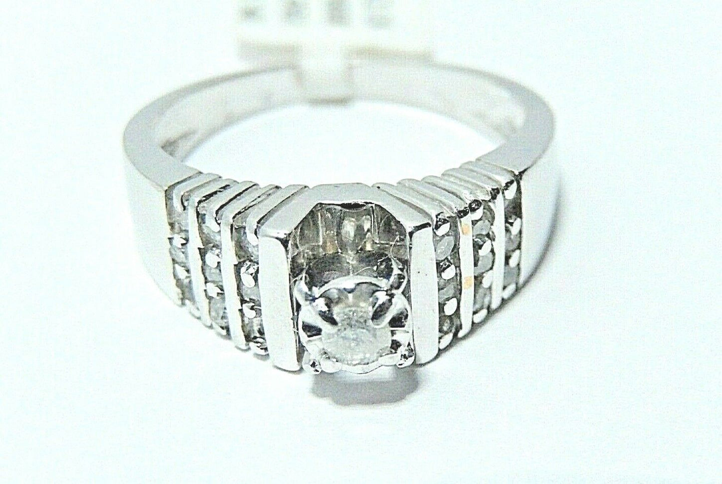 *NWT* .50CT Diamond Engagement Anniversary Wedding Ring 10K White Gold Sz 7