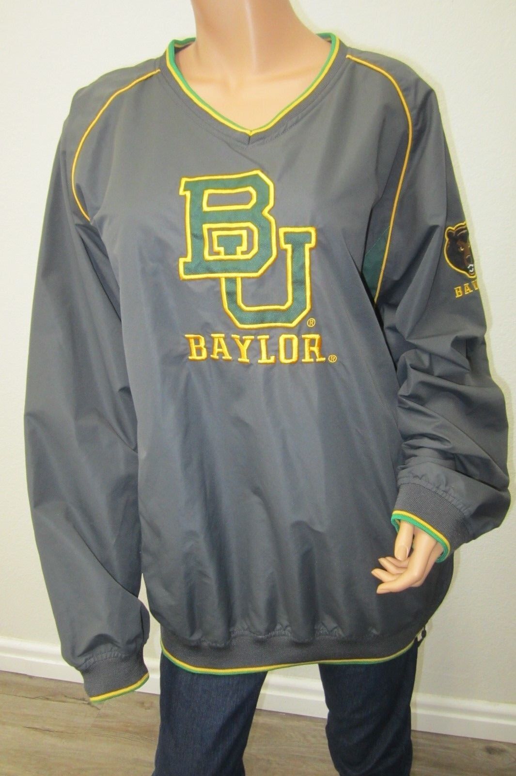 NEW NCAA Baylor Bears Stitched Pullover Jacket Size Adult XL Colosseum Athletics