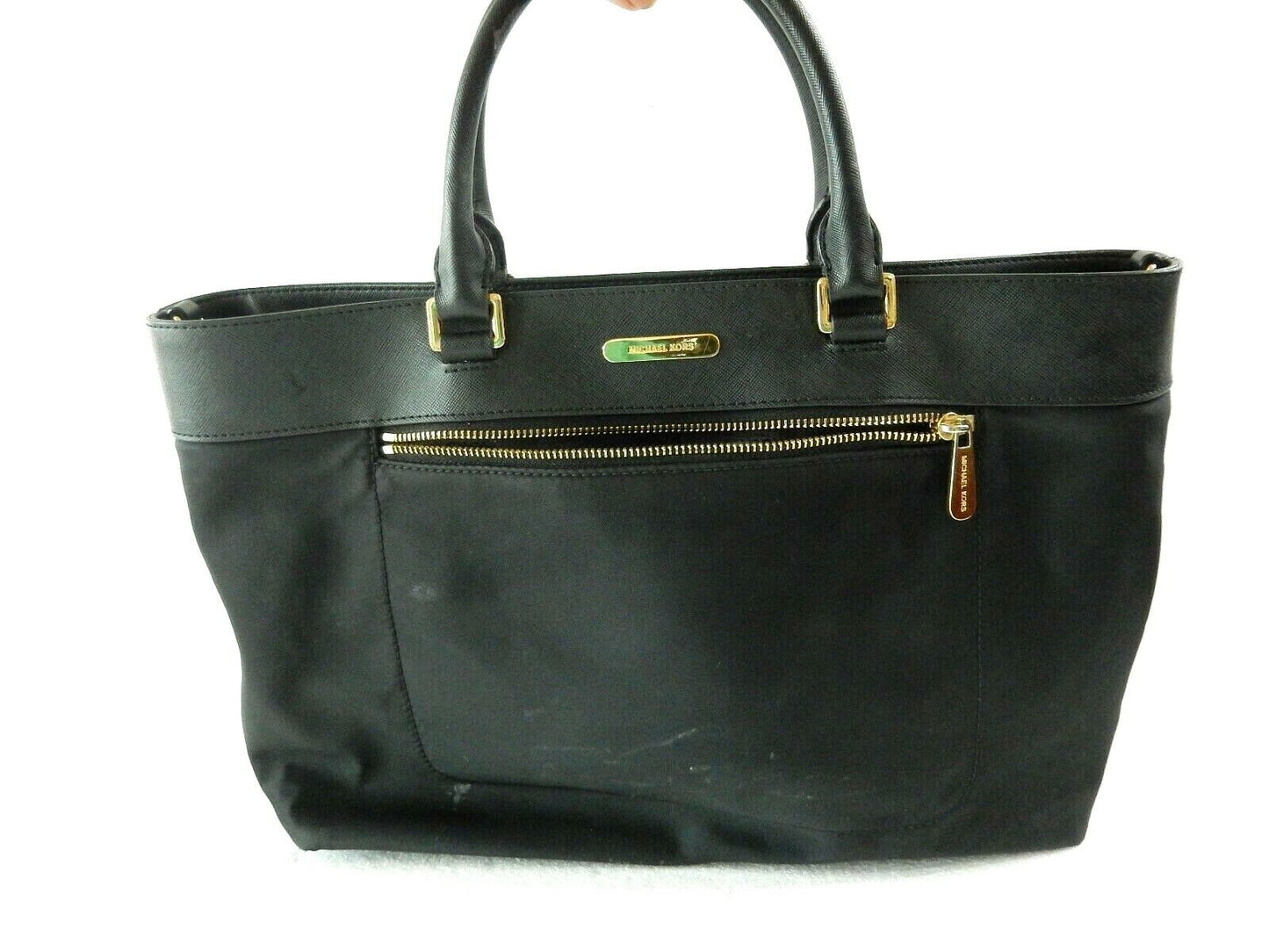 Pre-Owned MICHAEL Michael Kors Large Nylon Satchel Tote Bag  in Black