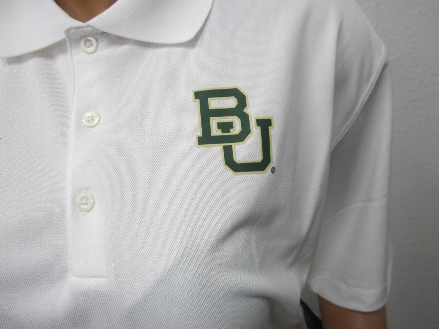 Nike Dri-Fit White Logo Baylor University Polo Unisex Casual Shirt Medium