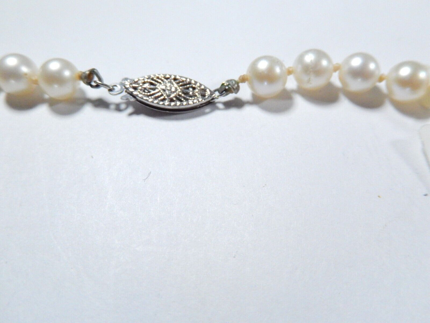 *VINTAGE *24"  Akoya Pearl 6.5mm Akoya Pearl Necklace 14K  WG Clasp