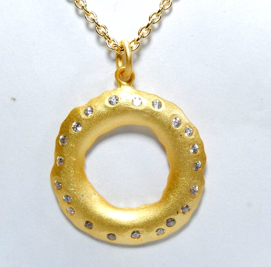 Gorgeous - *BAKARI* Satin Gold Crystal Pendant - Retired - Never Worn New