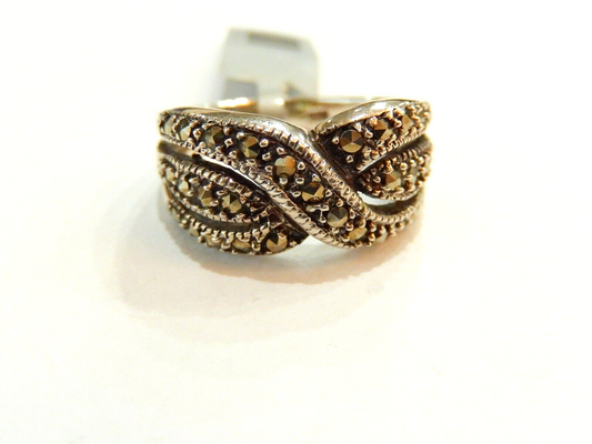 *VINTAGE*  Sterling Silver 925 Marcasite Ring Size 9.5
