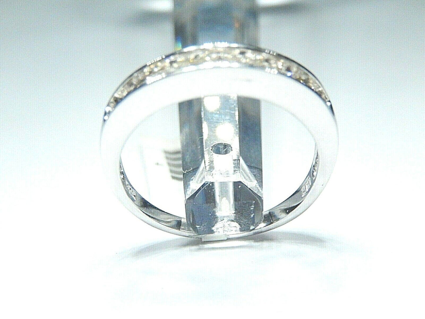 Women's 10K White Gold Channel Set Princess Cut 2/3CT Diamond Bridal Band Ring