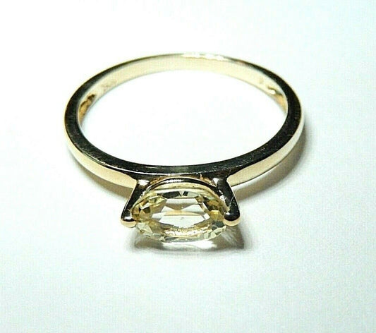 *NEW* 10k Yellow Gold .75CT Oval Citrine Solitaire Ring Size 7.5