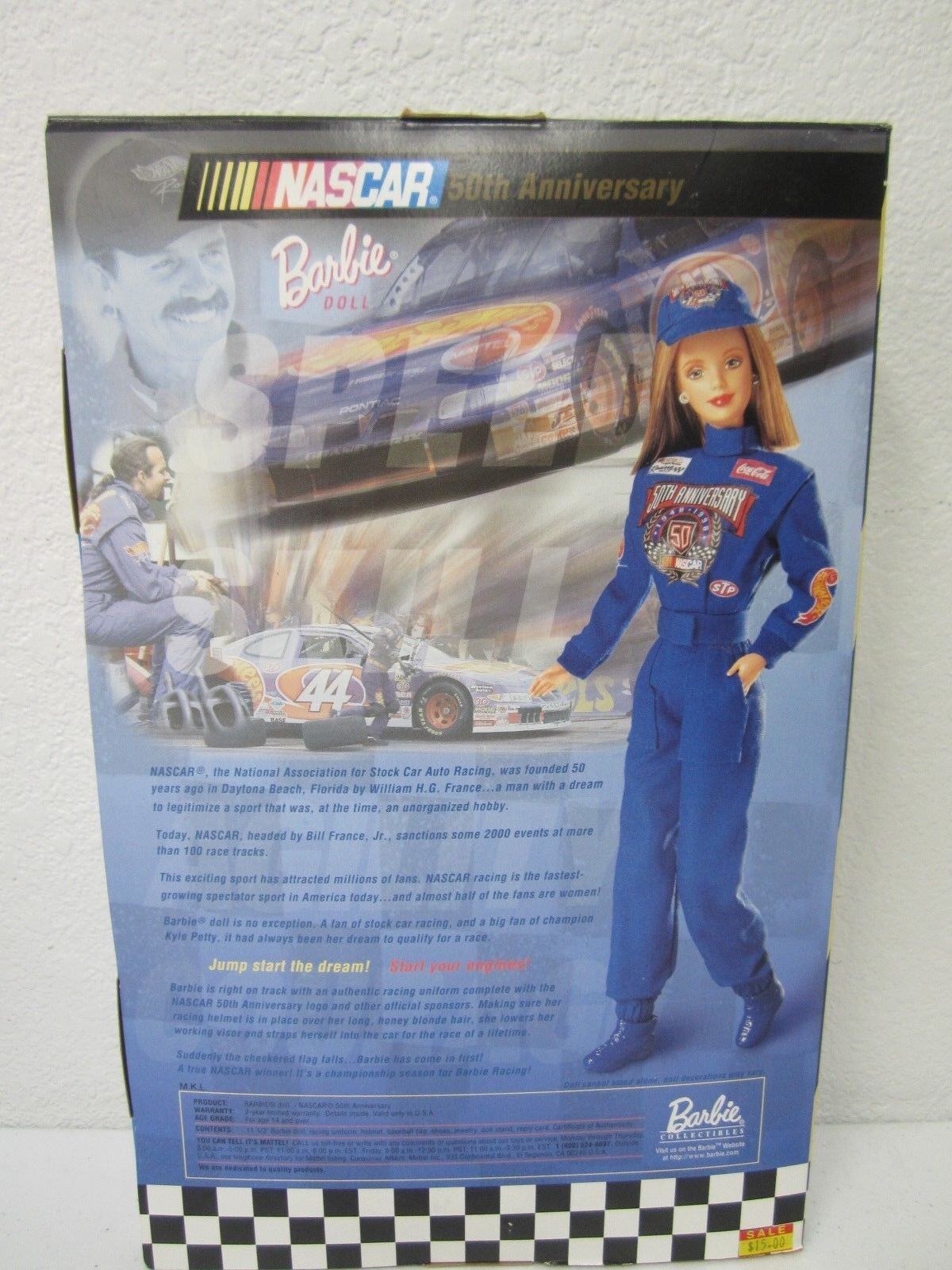 50th Anniversary Collector Edition Nascar Barbie Doll Mattel 1998 NRFB NIB