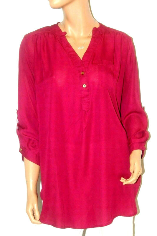 Rue 21 Button Pull Over Long Sleeve w/Button Straps Womens Top Sz XL
