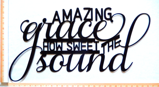 ~NEW~ LARGE " Amazing Grace How Sweet the Sound" Metal Wall Sign - 25" x 15"