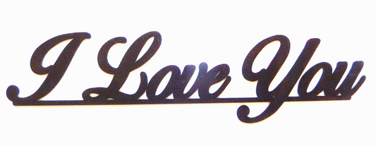 ~NEW~ 14ga. " I LOVE YOU "  Copper Brown Metal Wall Art - 17" x 4.25"