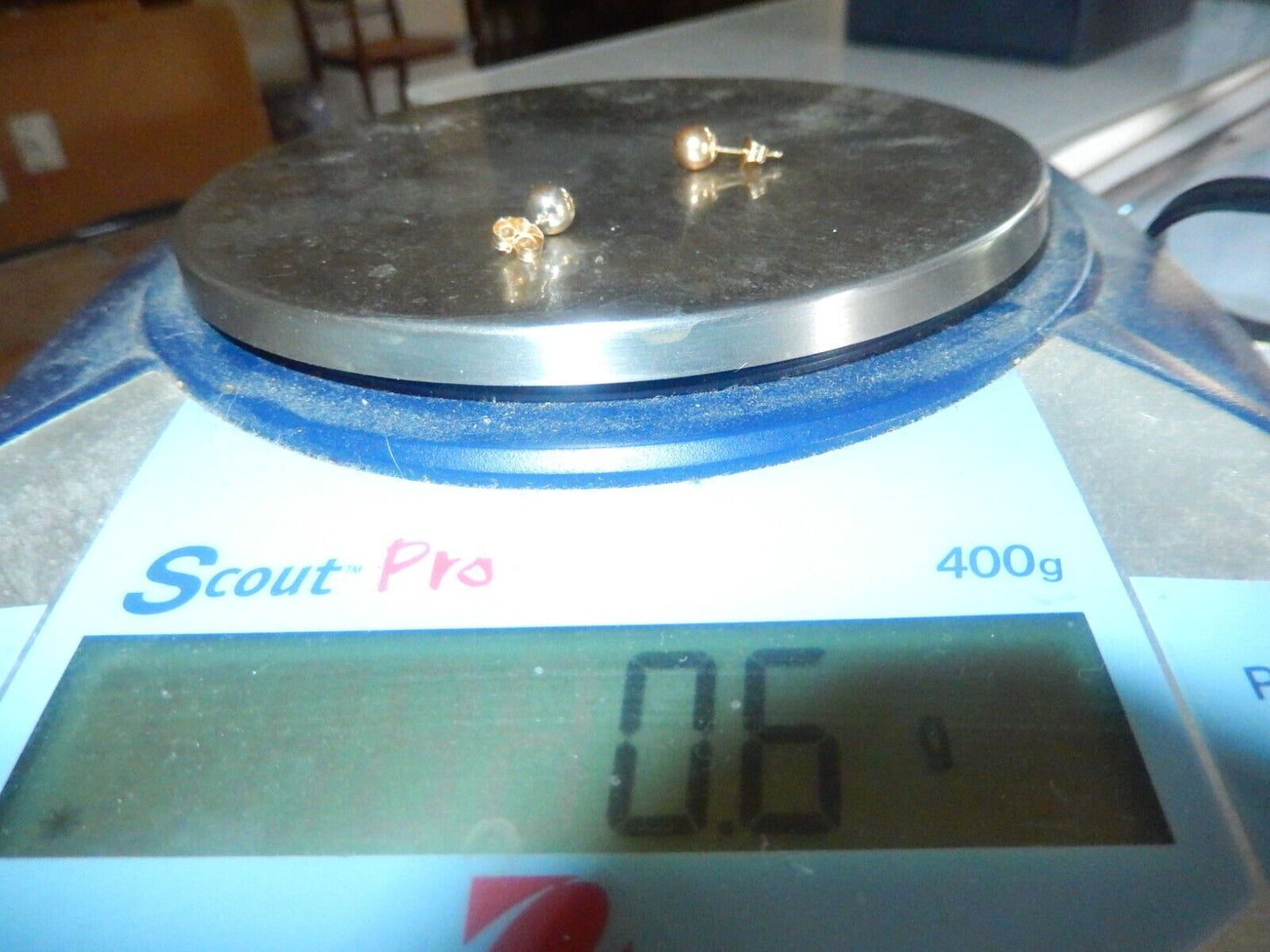Solid - 14k Yellow Gold 6mm Ball Ear Studs