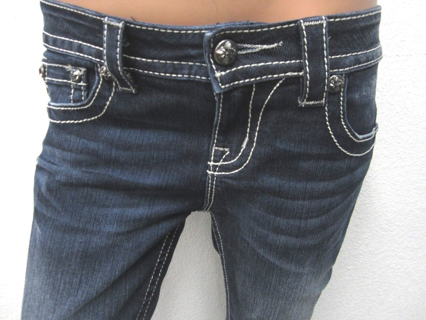 NWOT MISS ME MID- RISE CROSS DARK COLOR MID RISE SKINNY DENIM JEANS SIZE 26 x 31