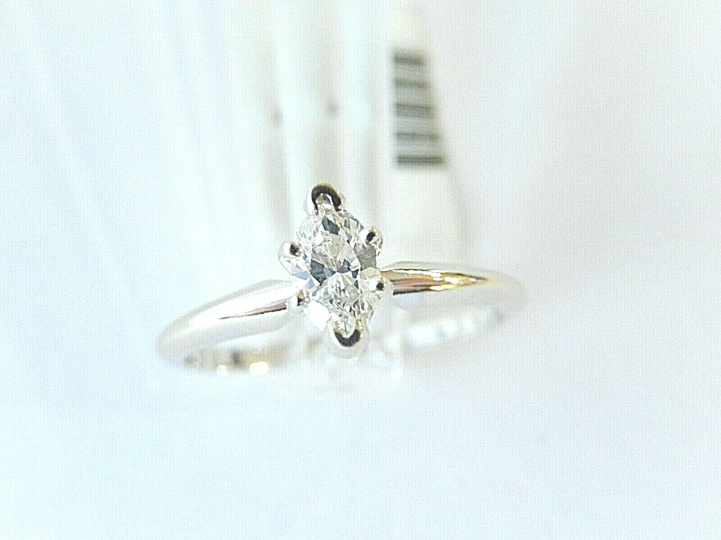 1/4 Ct Marquise Cut Natural VS Diamond 14K White Gold Solitaire Engagement Ring