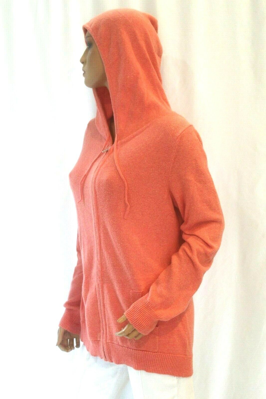 OLD NAVY Hooded Women's Cotton Blend Thick Warm Zip Front Long Sleeve Sweater LG