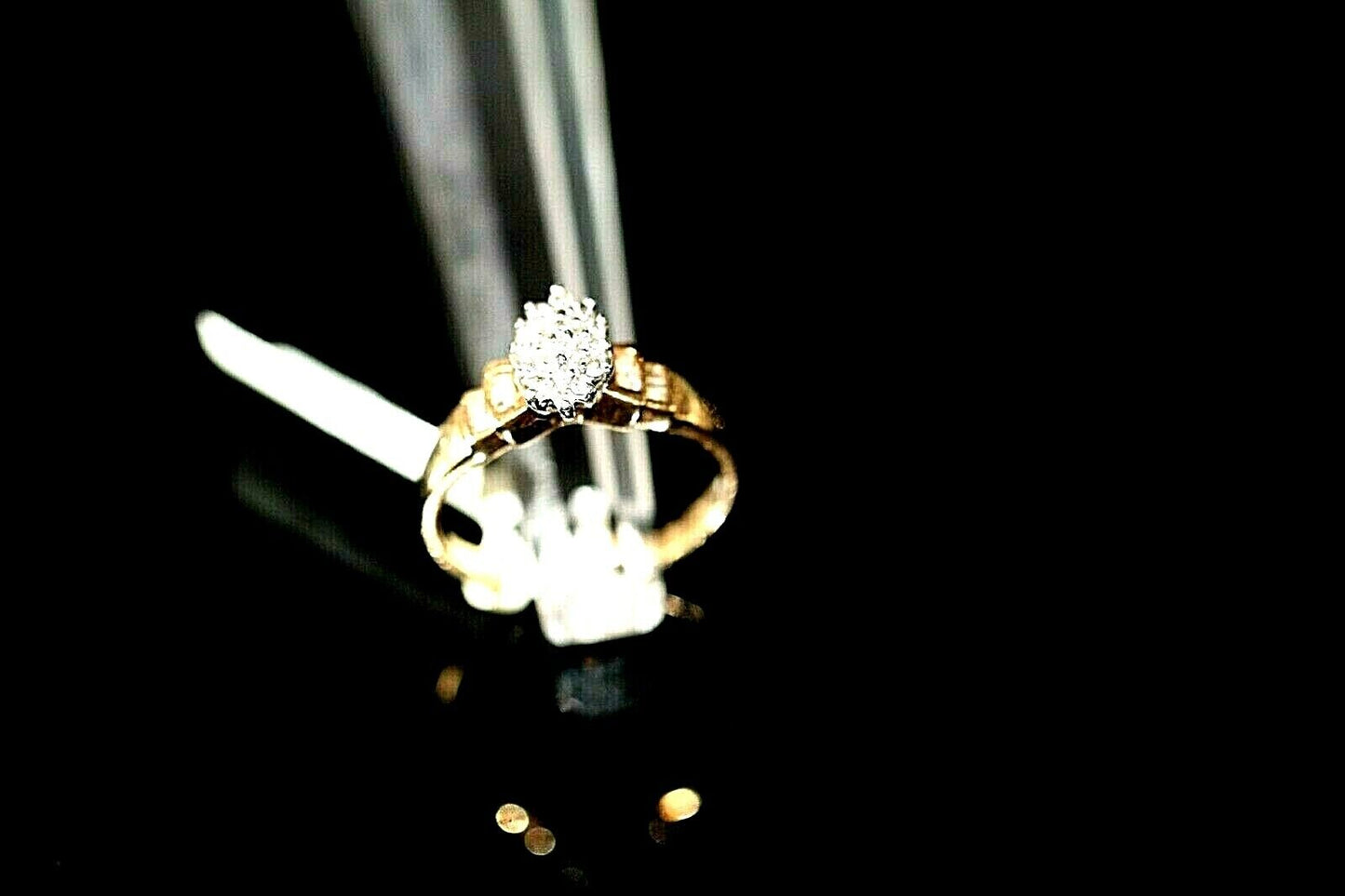 *VINTAGE* 10K Yellow Gold 1/4CT Natural Diamond Wedding Ring Size 7.75