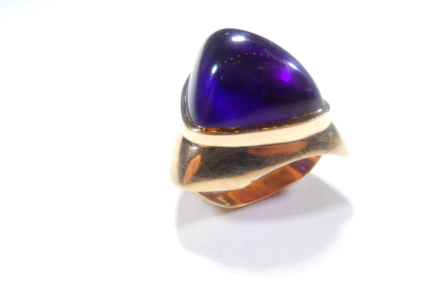 14K Yellow Gold  LAGOS  Massive  Amethyst Gemstone Slide Pendant