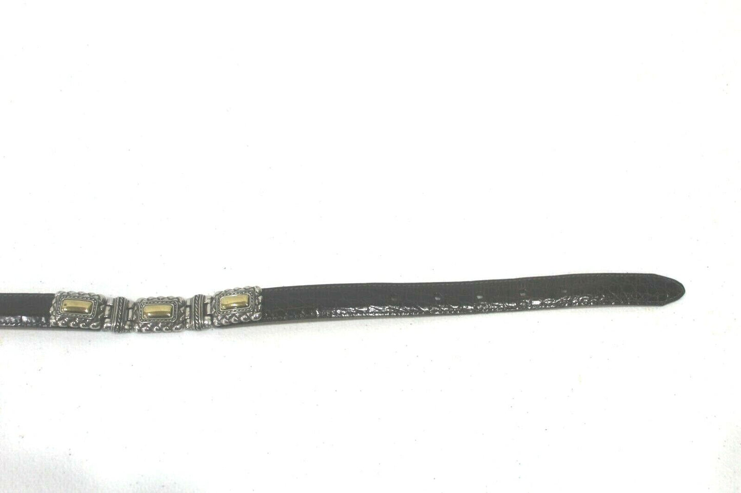 *MINT* Brighton Ladies Belt Size M 44209 Brown Leather Silver & Brass Trim