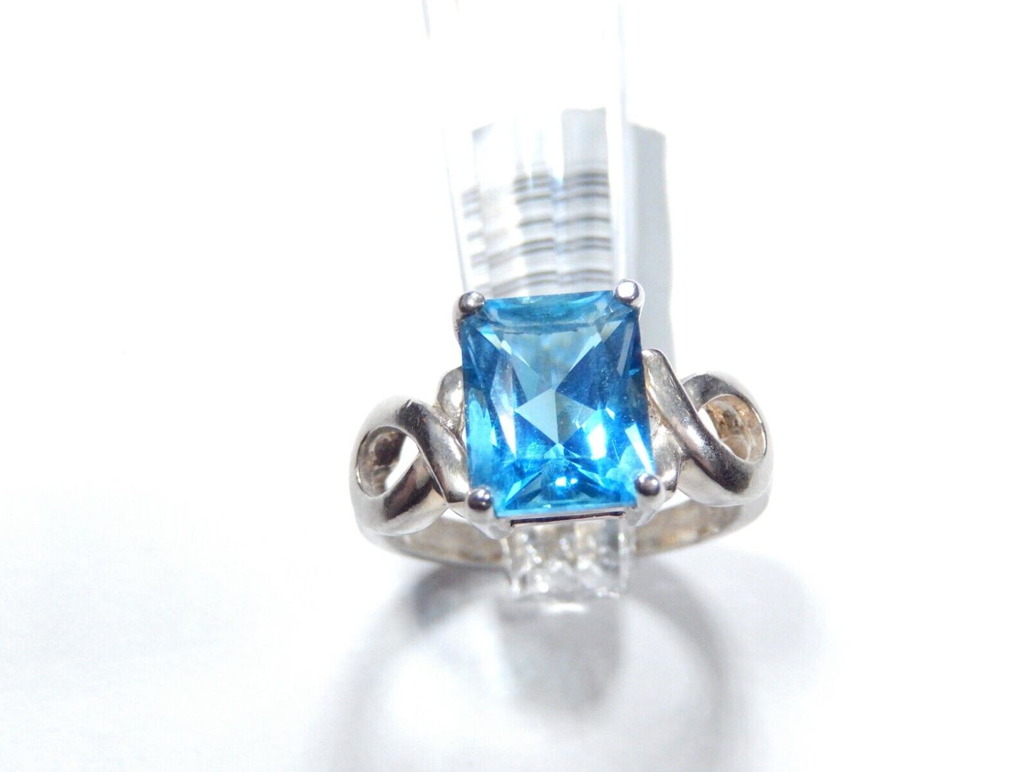 *VINTAGE*  Sterling Silver 3.00 CT London Blue Topaz Infinity Ring Size 7.75
