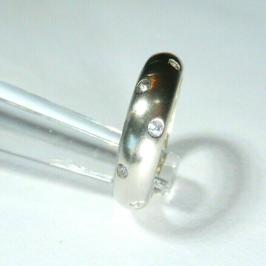 14k Yellow Gold 5mm Wide Dome Wedding Band cz Ring Size 7.5