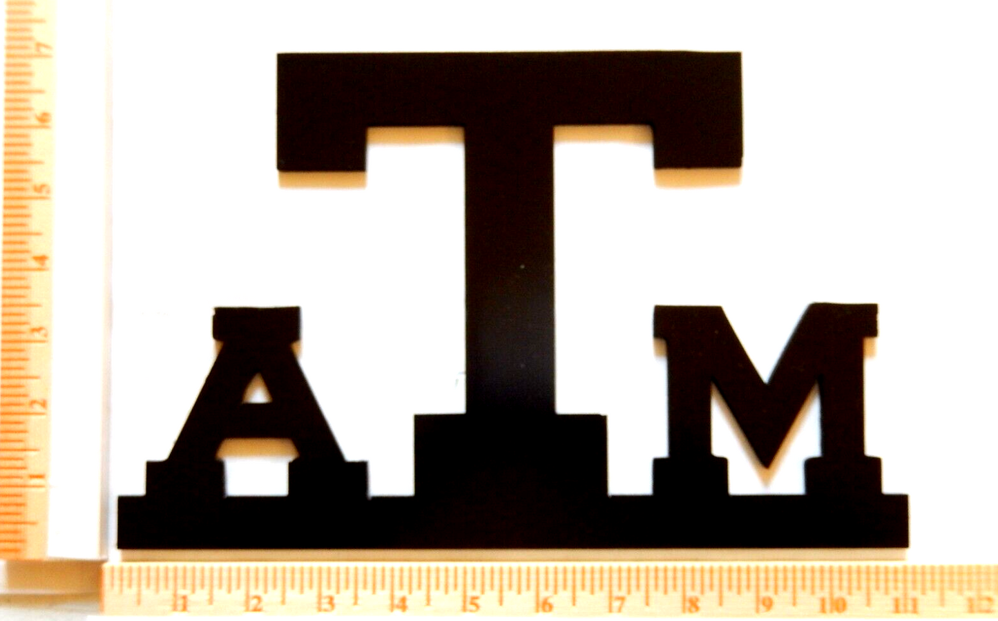 ~NEW~ HEAVY 12ga. 1.8" Thick - "TEXAS A&M " Black Metal Sign - 11" x 7"